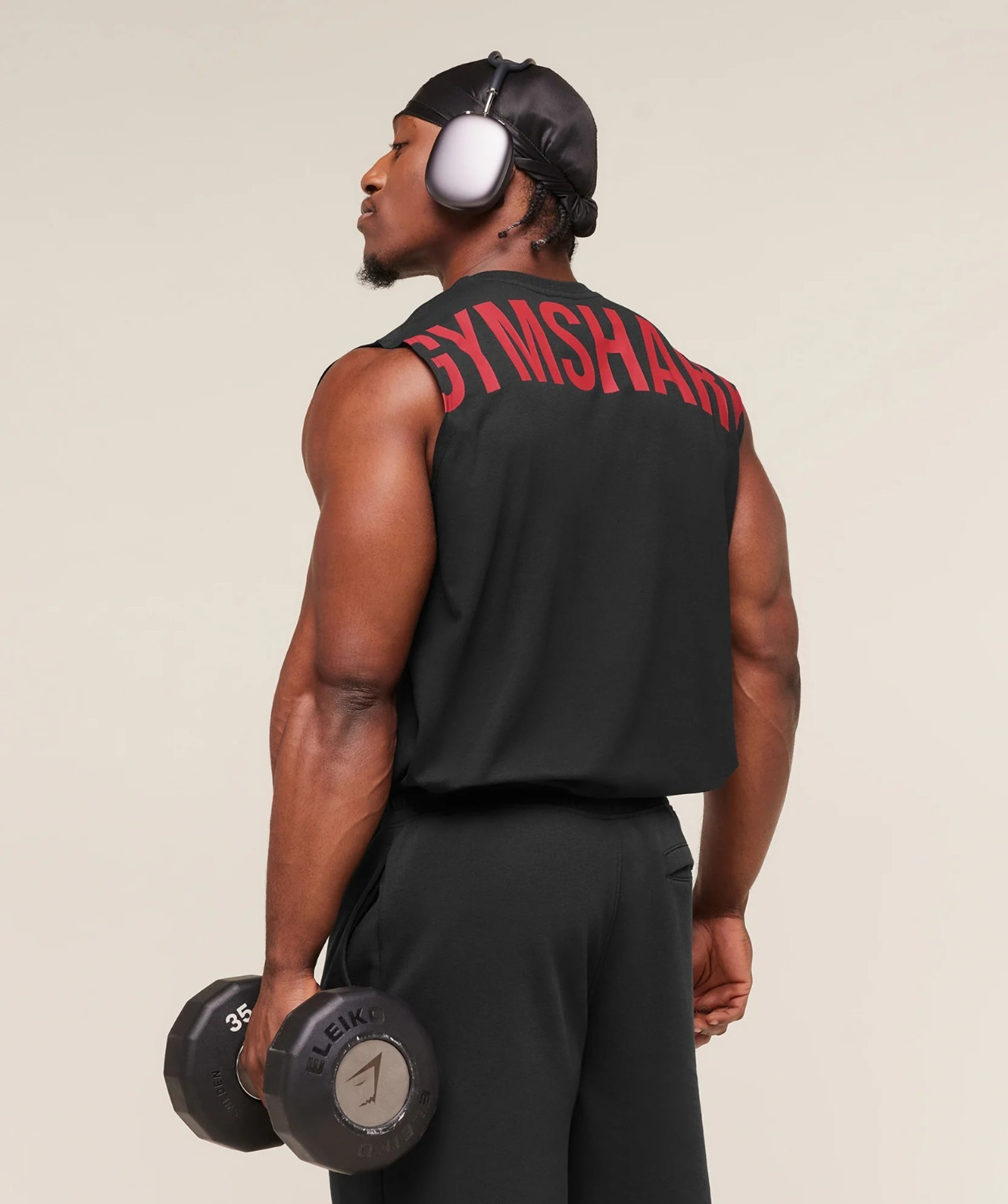 Майка GYMSHARK Power Cut Off Tank Black