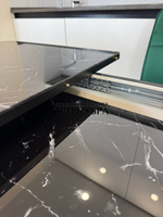 Кухонный раскладной стол "Прадо" черный мрамор и 4 стула ГУЧИ