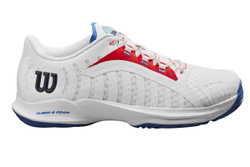 Женские кроссовки для Падел Wilson Hurakn Pro - white/wilson red/de ja vu blue