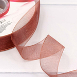 Лента Органза 2,5см х 110м (Коричневый)