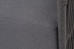 "Лугано" кресло плетеное из роупа, каркас алюминий темно-серый (RAL7024) муар, роуп темно-серый круглый, ткань темно-серая YB25-0027