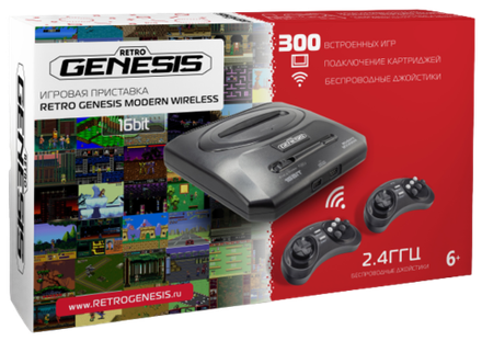 SEGA Retro Genesis Modern Wireless + 300 игр + 2 беспроводных джойстика 2.4ГГц (модель: ZD-02c, Серия: ZD-00)