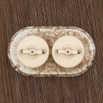 Выключатель 1кл., перекрестный, керамика, цвет песочное золото B1-203-04