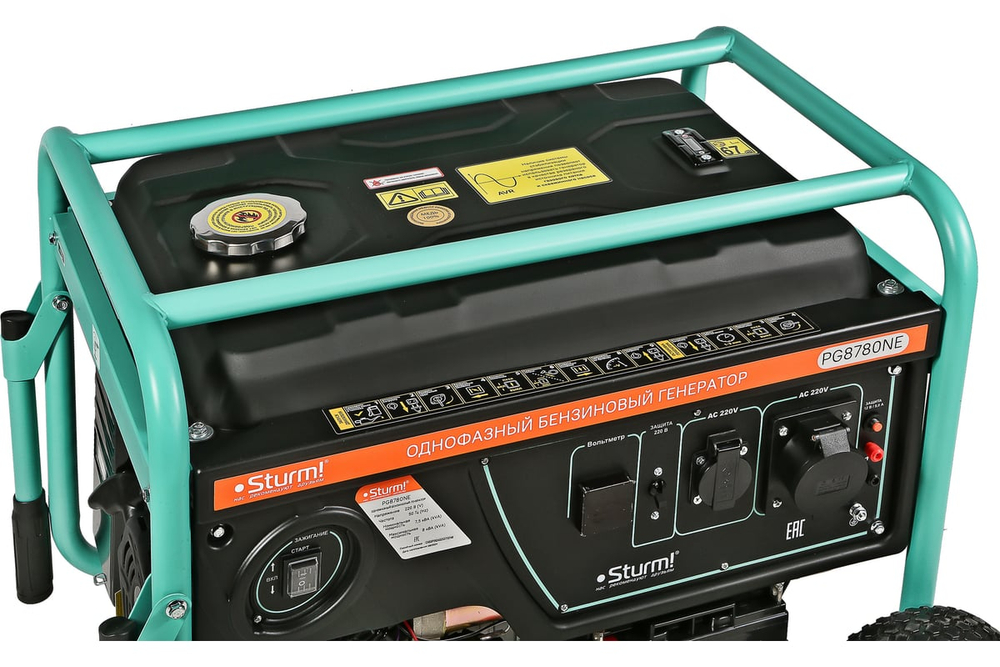 Бензогенератор Sturm 8000 ВА, AVR (Авто. Рег.Напр.), эл/ручн старт, 77 кг, бак 25л