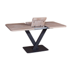 Стол Chester раздвижной  (120+40) дуб эндгрейн, опоры черные