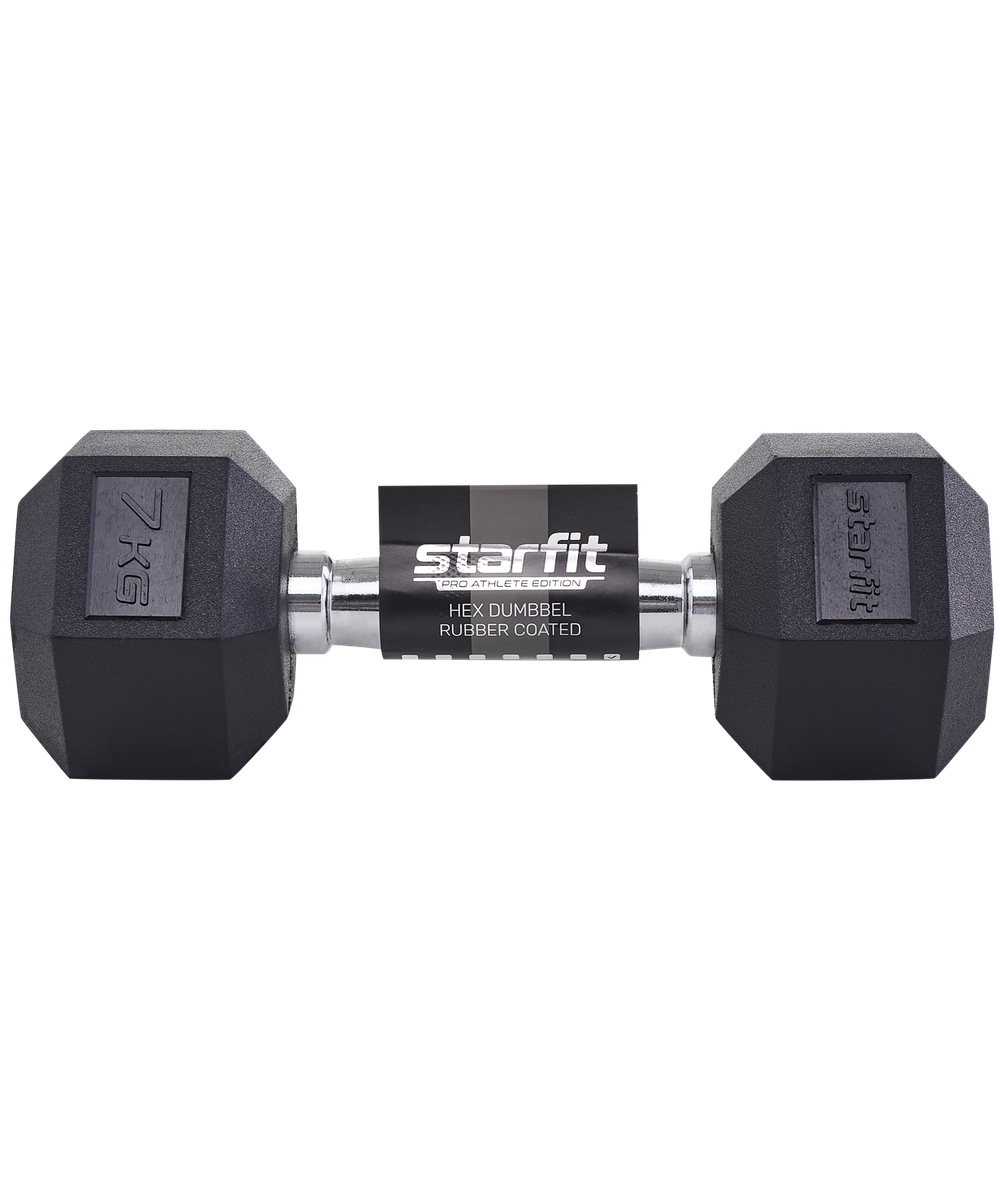 Гантель гексагональная DB-301 7 кг, обрезиненная, черный