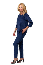 Спортивный костюм с объёмной вышивкой (Размер: XXL) (Цвет: синий)