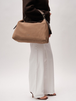 Замшевая сумка Andrea DBR 31374 серо-коричневый