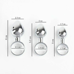 Набор из 3 серебристых анальных пробок с кольцом (Цвет: серебристый)