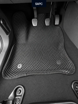 Коврики для автомобиля Форд Фокус 3 / Ford Focus 3 / 3D с бортами / ЭВА, ЕВА, EVA / черные /