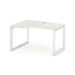 Style Project Стол рабочий эргономичный SN-59O.SPA-022(L) Дуб Наварра/Металл Белый/Белый Заглушка 15