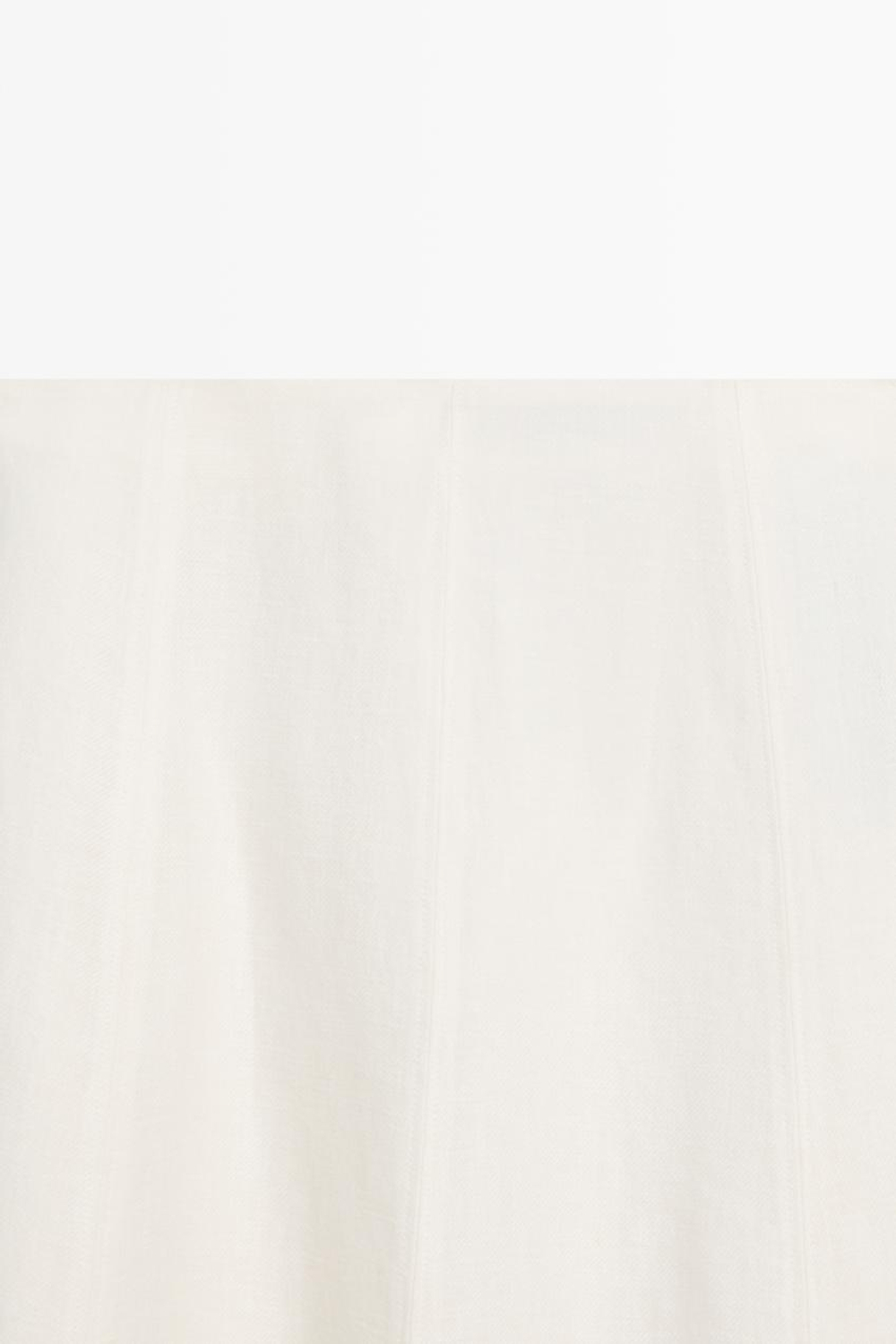 Massimo Dutti Струящаяся юбка миди из 100% льна, белый