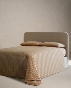 Zara Home - Простыня фланелевые клетчатые брюки, бежевый, 90х200х30 см