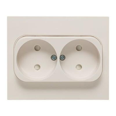 Стокгольм Розетка 2-местная б/з 10А автоматические клеммы белая с защ, штор, EKF PROxima