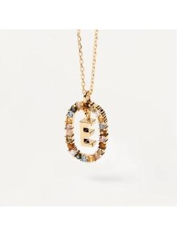 Колье Буква E серебро 925 пробы покрытое золотом