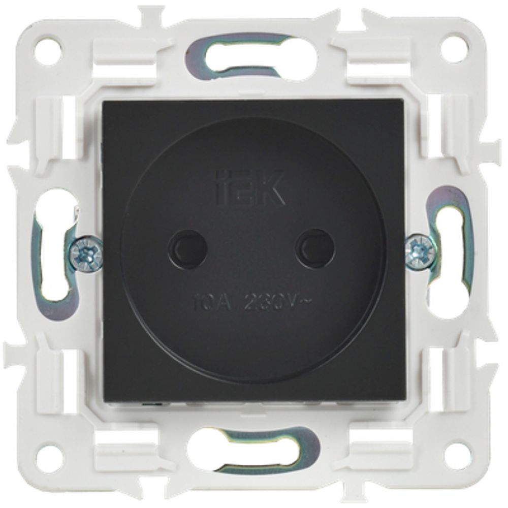 SKANDY Розетка без заземления с защитными шторками 10А SK-R01Bl черный IEK
