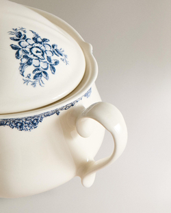 Zara Home блюдо сервировочное из фаянса, цвет синий, 35.5 см