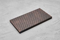 Карбон twill 12K, плашка 140x80x8мм, с медной пудрой