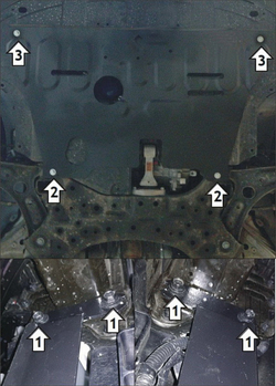 Защита картера Двигателя, КПП. 2 мм, Сталь. для Hyundai Elantra 2016-2019, KIA Cerato 2019-2021, Hyundai Elantra 2019-2020, KIA Cerato 2021-н.в. MOTODOR.70913