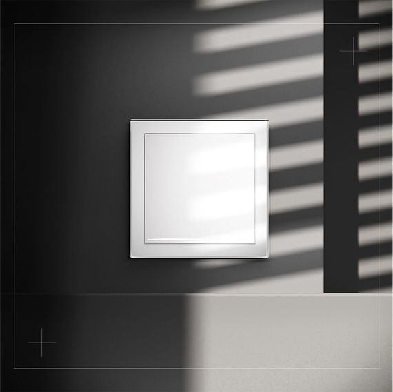 Выключатель встраиваемый Voltum S70 одноклавишный с подсветкой 10А, (белый глянцевый) VLS010201