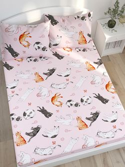 Простынь Сказка "Kitty" 200х215 см, перкаль