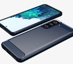 Чехол темно-синего цвета для телефона Samsung Galaxy S21+ Plus, серия Carbon от Caseport