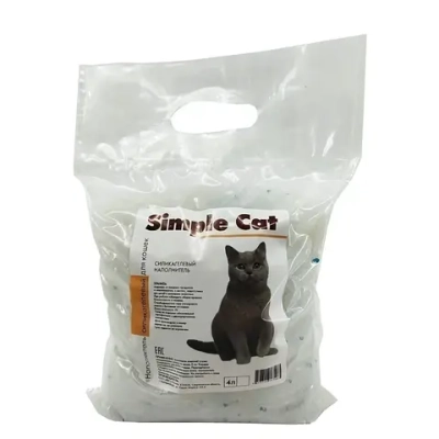 Наполнитель для кошачьего туалета силикагелевый «Simple Cat», 4 л.