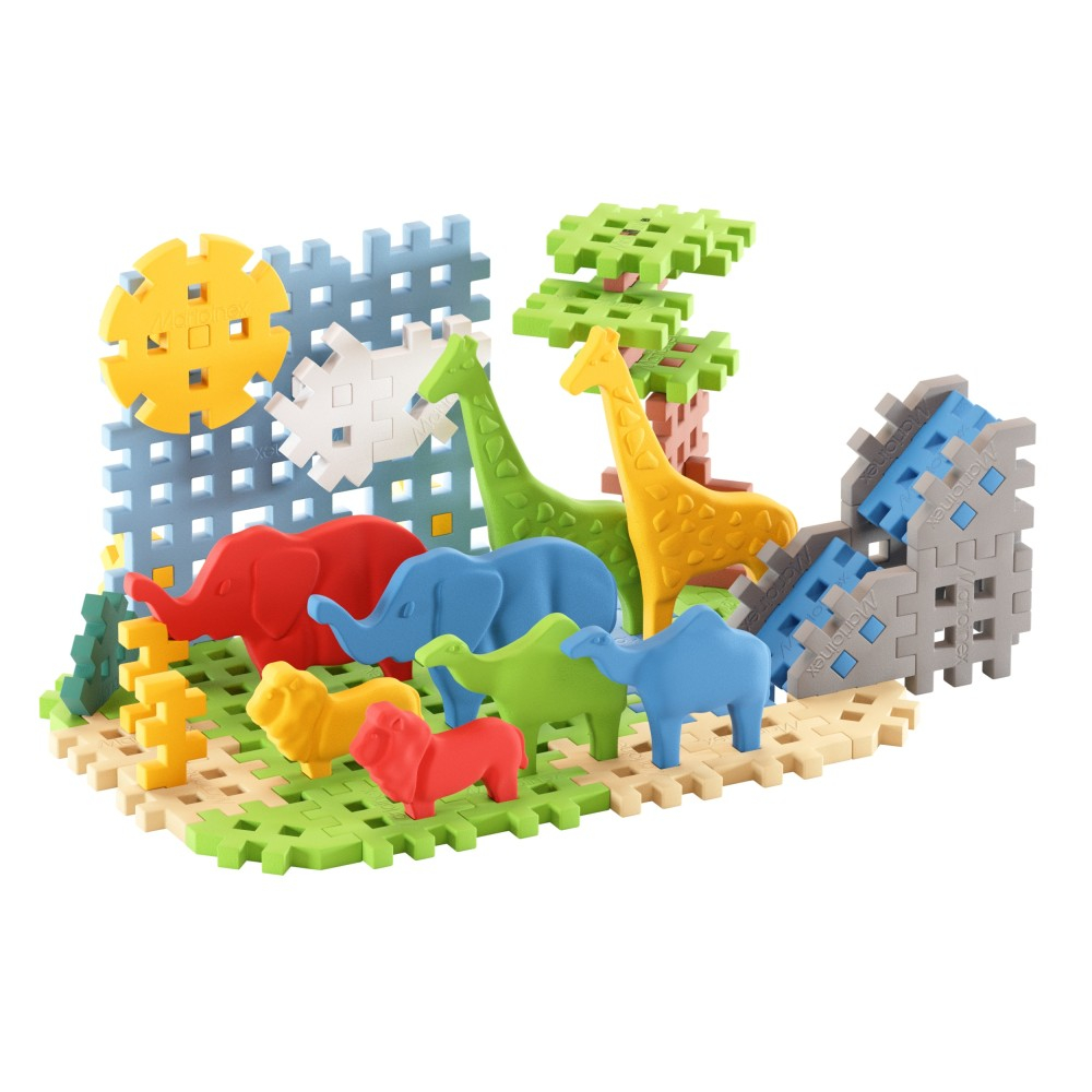 Marioinex - Конструктор Mini Waffle ЖИВОТНЫЕ Animals Саванна 50 элементов 907078