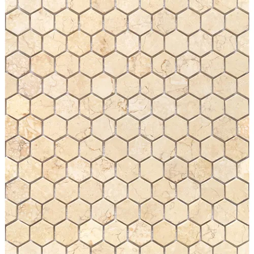 Мозаика из натурального камня Botticino MAT hex 18x30x6 Pietrine Hexagonal бежевый желтый
