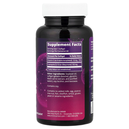 MRM Nutrition, Nutrition, коэнзим Q-10, 100 мг, 60 мягких таблеток