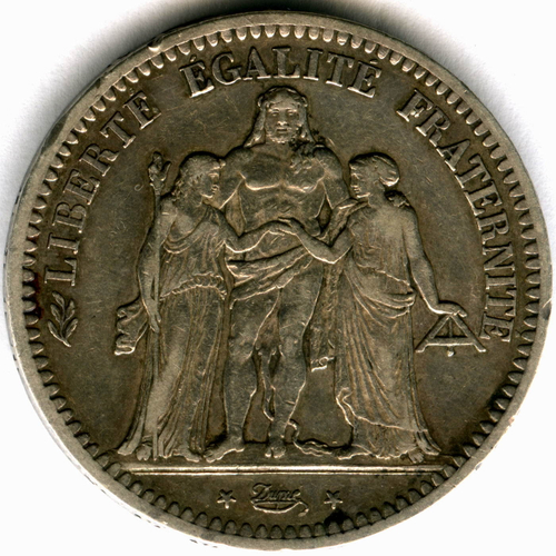 5 франков 1848 год A. (Геркулес) VF