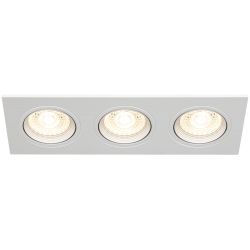 Светильник встраиваемый декоративный ЭРА KL92-3 WH под лампу MR16 GU5.3 белый пластиковый