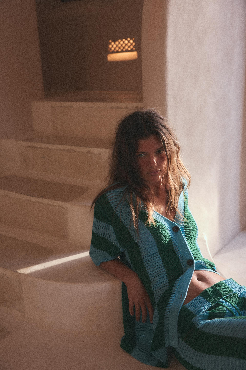 ZARA ТРИКОТАЖНОЕ ПОЛО В ПОЛОСКУ, ПОЛОСКИ