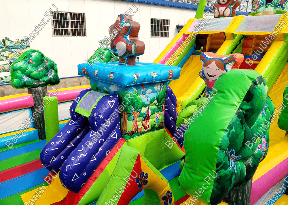Коммерческий батут "Мишки и дети", размер 10*6*5 м