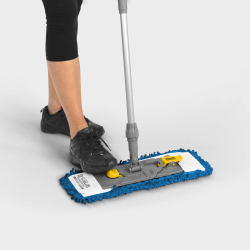 Швабра ECO! (держатель насадок под карманы с одним фикксатором, телескопическая рукоятка 97-184, крючок)