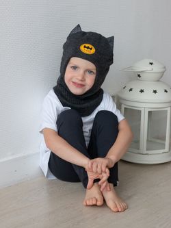 Шлем зимний вязаный (Маренго) Бэтмен