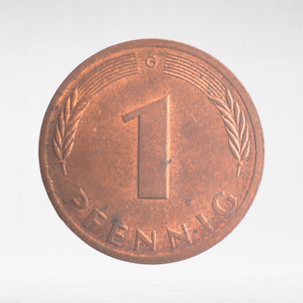 Germany, 1 Pfennig, 1990, (Karlsruhe Mint - "G"), VF