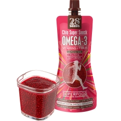 Супер-снек ЧИА ОМЕГА-3 «Малина + Шиповник» 150 г — густой десерт с семенами чиа в стакане