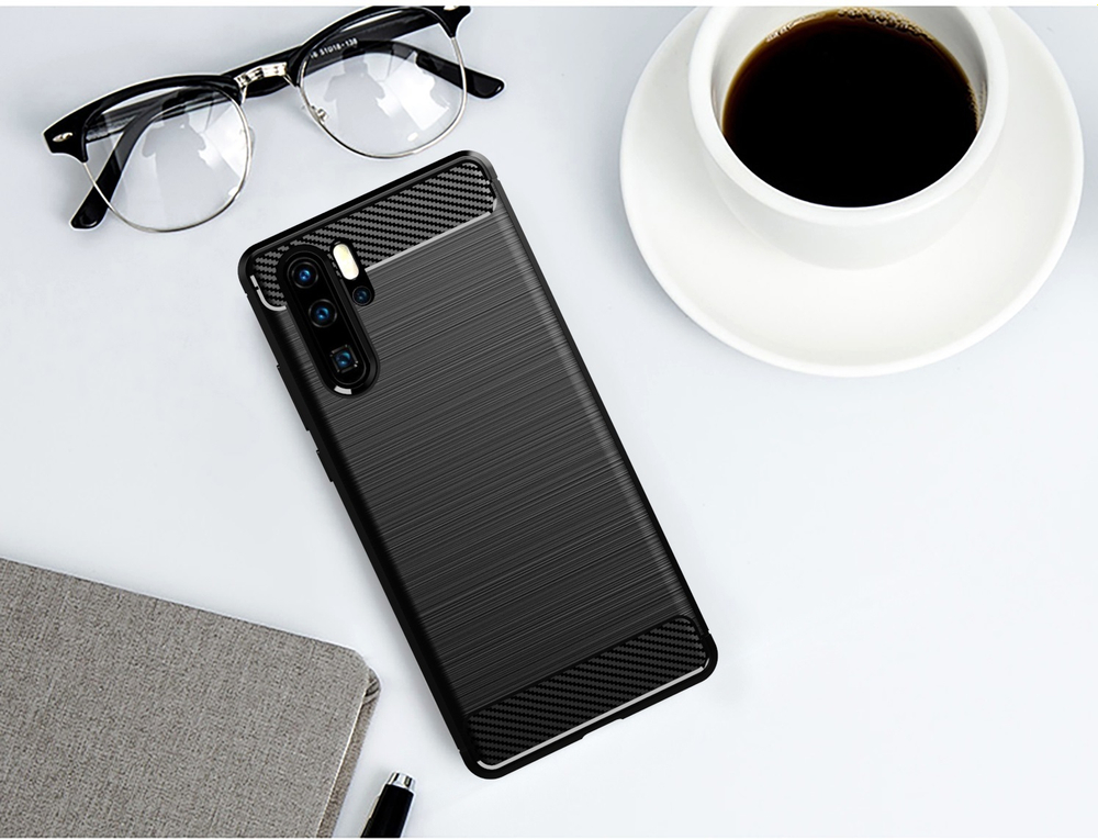 Чехол для Huawei P30 Pro цвет Black (черный), серия Carbon от Caseport