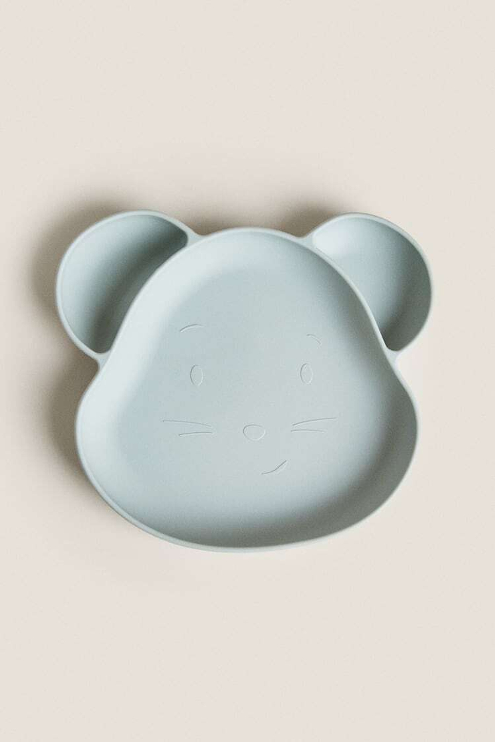 ZARA HOME СИЛИКОНОВАЯ ТАРЕЛКА «МЫШКА», СЕРО-ЗЕЛЕНЫЙ