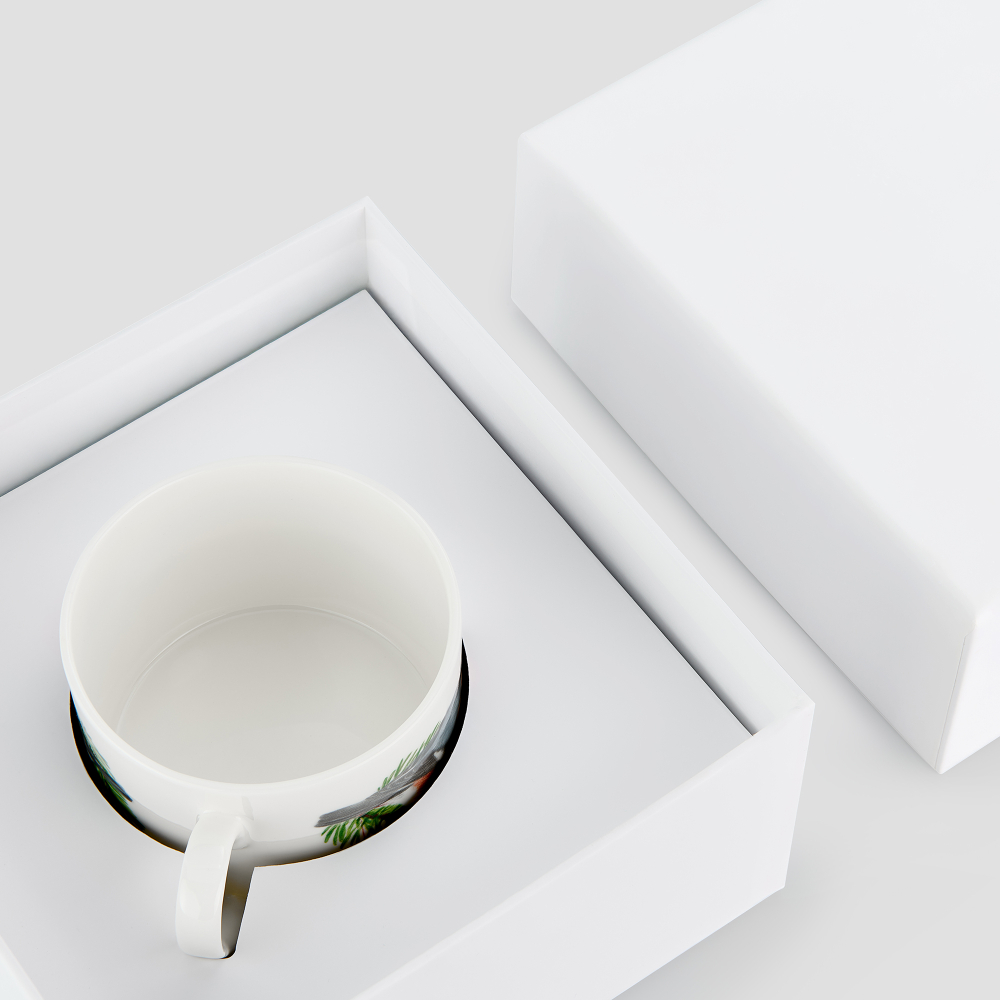 Чайная пара Farforite «Рябиновые бусы» 250 мл в подарочной коробке