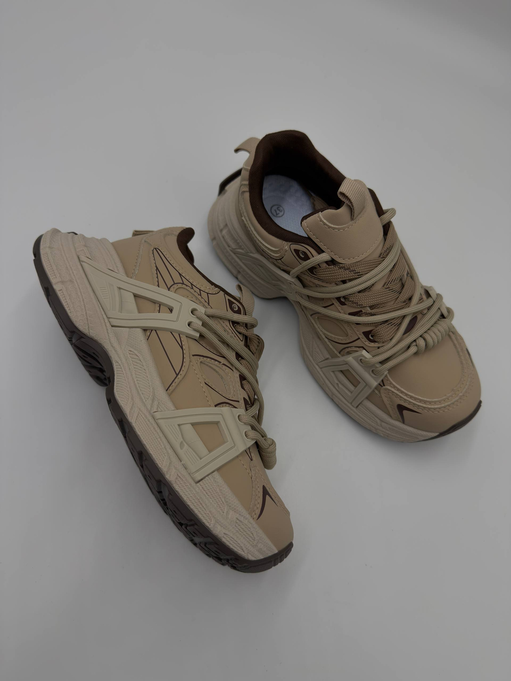 Кроссовки женcкие экокожа арт. 835-6 цвет "песочный,бежевый"