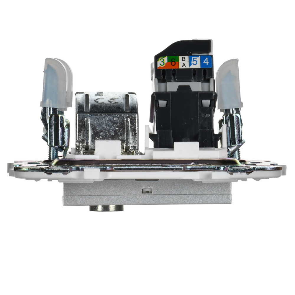 SKANDY Розетка двойная TV+RJ45 кат.5E SK-A14S серебряный IEK
