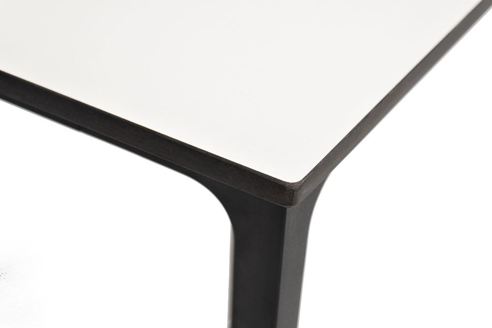 "Малага" обеденный стол из HPL 160х80см, цвет молочный, каркас черный