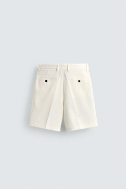 ZARA ШОРТЫ ЧИНОС REGULAR FIT, ЭКРЮ