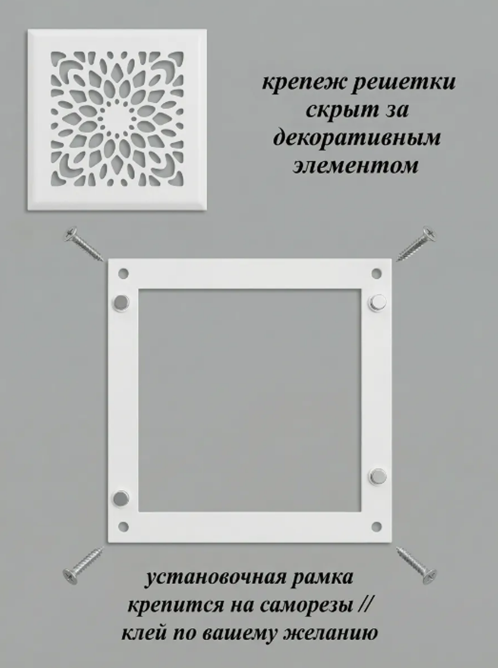 Вентиляционная Решетка РП Дейзи 150х150 Белый