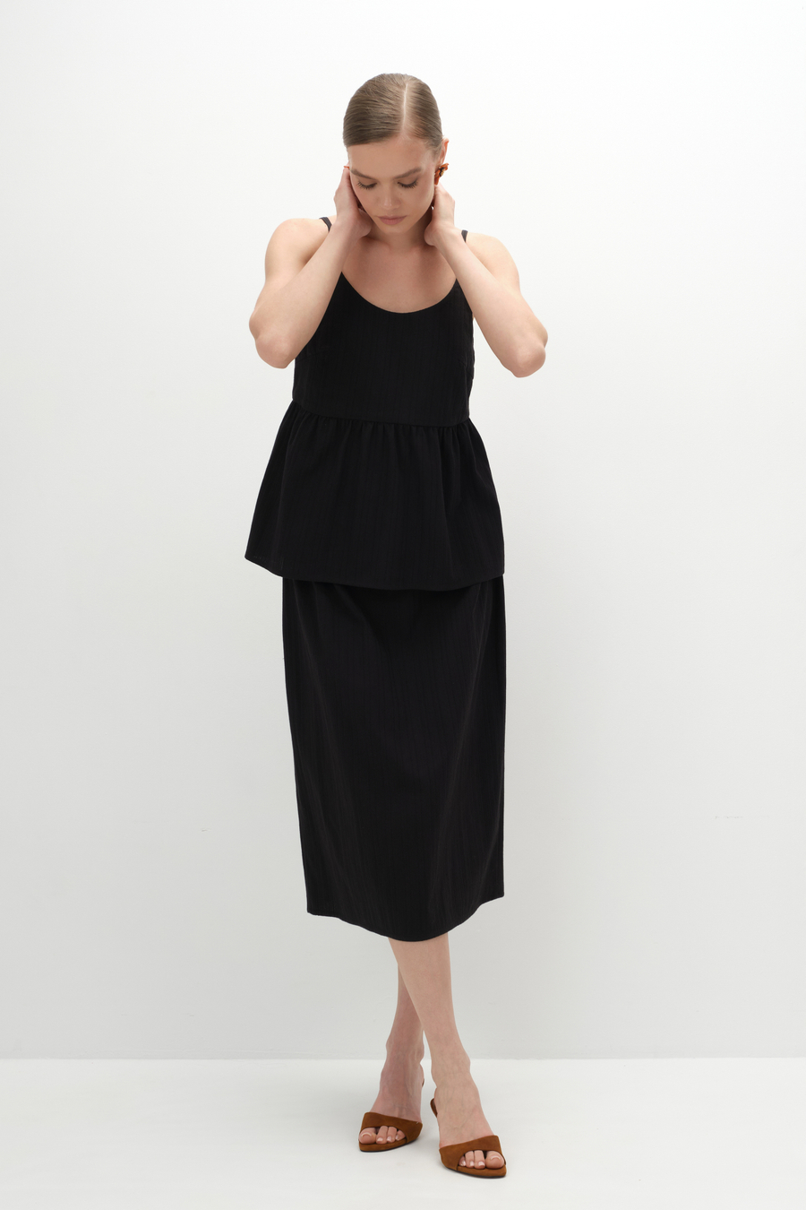 Юбка на резинке из фактурного хлопка