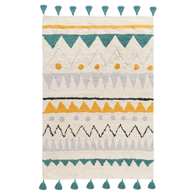 Ковер из хлопка с контрастным этническим орнаментом из коллекции ethnic, 160x230 см
