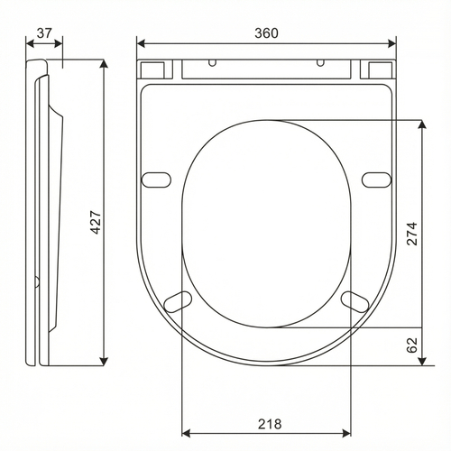 Сиденье для унитаза  WAVE RIFL дюропласт, микролифт, БЕЛЫЙ глянец