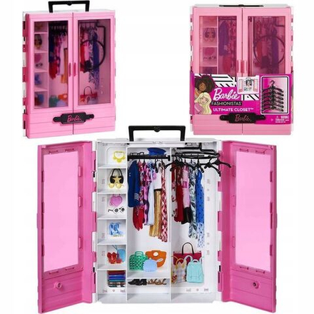Кукла Barbie Mattel Fashionistas Гардероб Розовый шкаф для куклы Барби GBK11